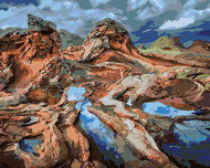 Zuty - Painting by Numbers - Rocks (Dennis Frates), 40X50 Cm, Canvas+Frame - Painting by Numbers