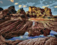 Zuty - Painting by Numbers - Rocks by the Lake (Dennis Frates), 40X50 Cm, Canvas - Painting by Numbers
