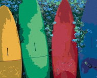 Zuty - Painting by Numbers - Surfboards (Dennis Frates), 40X50 Cm, Canvas - Painting by Numbers