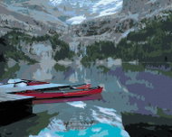 Zuty - Painting by Numbers - Boats on the Lake - Detail (Dennis Frates), 40X50 Cm, Canvas+Frame - Painting by Numbers