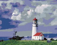 Zuty - Painting by Numbers - Lighthouse on the Coast (Dennis Frates), 40X50 Cm, Canvas+Frame - Painting by Numbers