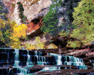 Zuty - Painting by Numbers - Small Waterfalls in the Forest Ii (Dennis Frates), 80X100 Cm, Canvas+Fr - Painting by Numbers