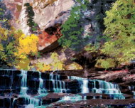 Zuty - Painting by Numbers - Small Waterfalls in the Forest Ii (Dennis Frates), 40X50 Cm, Canvas - Painting by Numbers