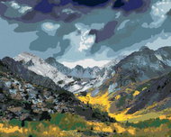 Zuty - Painting by Numbers - Clouds Over Mountains (Dennis Frates), 40X50 Cm, Canvas+Frame - Painting by Numbers