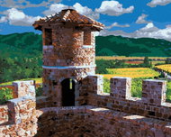 Zuty - Painting by Numbers - Brick Fortress and Mountains (Dennis Frates), 40X50 Cm, Canvas+Frame - Painting by Numbers