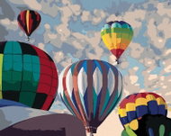 Zuty - Painting by Numbers - Rainbow Hot Air Balloons (Dennis Frates), 40X50 Cm, Canvas - Painting by Numbers