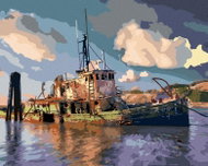Zuty - Painting by Numbers - Sunken Ship (Dennis Frates), 40X50 Cm, Canvas+Frame - Painting by Numbers