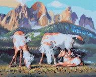 Zuty - Painting By Numbers - Horses Or Map Of The World (D. Rusty Rust), 40X50 Cm, Canvas - Painting by Numbers