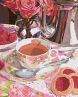 Zuty - Painting by Numbers - Tea With Raspberries And Strawberry Biscuits (Mardell Schuster), 80X100 - Painting by Numbers