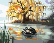 Zuty - Painting by Numbers - Alligator Looking Out of Water and Trees (D. Rusty Rust), 40X50 Cm, Can - Painting by Numbers