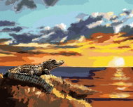 Zuty - Painting By Numbers - Looking Alligator And Sunset (D. Rusty Rust), 40X50 Cm, Canvas - Painting by Numbers
