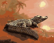 Zuty - Painting by Numbers - Alligator Looking Into the Water (D. Rusty Rust), 40X50 Cm, Canvas - Painting by Numbers