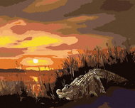 Zuty - Painting by Numbers - Alligator And Sunset (D. Rusty Rust), 80X100 Cm, Canvas - Painting by Numbers