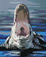 Zuty - Painting by numbers - Alligator In Water With Open Mouth (D. Rusty Rust), 40X50 Cm, Canvas - Painting by Numbers