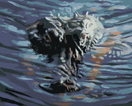 Zuty - Painting By Numbers - Alligator Head In Water (D. Rusty Rust), 40X50 Cm, Canvas+Frame - Painting by Numbers
