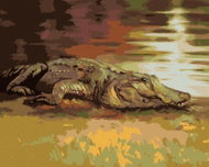 Zuty - Painting by Numbers - Alligator Lying by the Water (D. Rusty Rust), 40X50 Cm, Canvas+Frame - Painting by Numbers