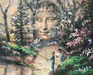 Zuty - Painting By Numbers - Fishing And Mona Lisa (D. Rusty Rust), 80X100 Cm, Canvas - Painting by Numbers