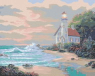 Zuty - Painting by Numbers - Lighthouse on the Coast and Waves (Northern Promotions), 80X100 Cm, Can - Painting by Numbers