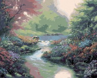 Zuty - Painting by Numbers - River and Wild Flowers (Northern Promotions), 80X100 Cm, Canvas - Painting by Numbers
