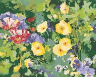 Zuty - Painting by Numbers - Garden of Coloured Flowers (Judy Buswell), 80X100 Cm, Canvas - Painting by Numbers