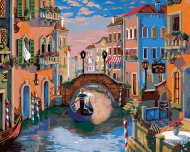 Zuty - Painting by Numbers - Sunset in Venice (Image World-Rc), 40X50 Cm, Canvas+Frame - Painting by Numbers