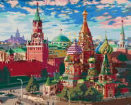 Zuty - Painting by Numbers - Moscow Red Square View (Image World-Rc), 40X50 Cm, Canvas+Frame - Painting by Numbers