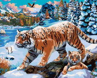 Zuty - Painting by Numbers - Tigers in Winter (Image World-Ap), 40X50 Cm, Canvas - Painting by Numbers