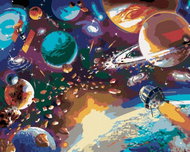 Zuty - Painting by Numbers - Sunrise in Space (Image World-Ap), 40X50 Cm, Canvas+Frame - Painting by Numbers