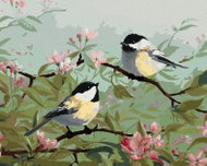 Zuty - Painting by Numbers - Titmouse and Blossoming Branch (Robert Hautman), 40X50 Cm, Canvas - Painting by Numbers