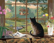 Zuty - Painting by Numbers - Cat Watching Birds (James Hautman), 80X100 Cm, Canvas - Painting by Numbers