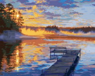 Zuty - Painting by Numbers - Pier by the Lake (Darrell Bush), 40X50 Cm, Canvas+Frame - Painting by Numbers