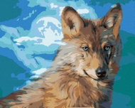 Zuty - Painting by Numbers - Wolf in the Full Moon (Carol Cavalaris), 80X100 Cm, Canvas - Painting by Numbers