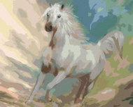 Zuty - Painting by Numbers - White Horse (Carol Cavalaris), 80X100 Cm, Canvas - Painting by Numbers