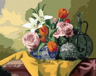 Zuty - Painting by Numbers - Still Life Tulips, Lilies, Hydrangeas and Roses on Yellow Tablecloth (P - Painting by Numbers