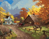 Zuty - Painting by Numbers - Farmhouse for Autumn (Abraham Hunter), 40X50 Cm, Canvas - Painting by Numbers