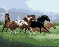 Zuty - Painting by Numbers - Horses Running in the Storm (Abraham Hunter), 40X50 Cm, Canvas+Frame - Painting by Numbers