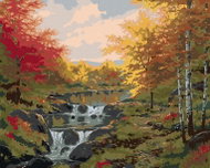 Zuty - Painting by Numbers - River And Autumn Trees (Abraham Hunter), 40X50 Cm, Canvas - Painting by Numbers