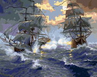 Zuty - Painting by Numbers - The Battle of the Ships on the Stormy Sea (Abraham Hunter), 80X100 Cm,  - Painting by Numbers