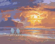 Zuty - Painting by Numbers - Shells, Beach Umbrella Chair and Sunset (Abraham Hunter), 8 - Painting by Numbers