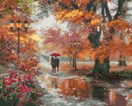 Zuty - Painting by Numbers - Couple Under an Umbrella After the Rain and Autumn Park (Abraham Hunter - Painting by Numbers