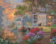 Zuty - Painting by Numbers - Gazebo at the House, a Breezeway and Sunset (Abraham Hunter), 40X50 Cm, - Painting by Numbers