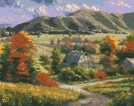 Zuty - Painting by Numbers - Farmhouse In The Valley And Mountains (Abraham Hunter), 80X100 Cm, Canv - Painting by Numbers