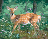 Zuty - Painting by Numbers - Deer and Flowers (Abraham Hunter), 80X100 Cm, Canvas - Painting by Numbers