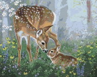 Zuty - Painting by Numbers - A Hippopotamus and a Rabbit in Flowers (Abraham Hunter), 80X100 Cm, Can - Painting by Numbers