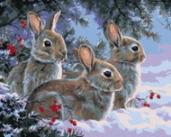 Zuty - Painting By Numbers - Rabbits In Winter (Abraham Hunter), 40X50 Cm, Canvas - Painting by Numbers