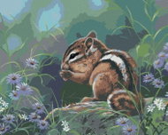 Zuty - Painting by Numbers - Chipmank In Flowers (Abraham Hunter), 80X100 Cm, Canvas - Painting by Numbers