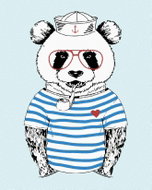 Zuty - Painting by Numbers - Panda Sailor, 40X50 Cm, Canvas - Painting by Numbers