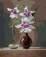 Zuty - Painting by Numbers - Still Life Orchid In Red Vase And Shells (Pieter Wagemans), 40X50 Cm, P - Painting by Numbers