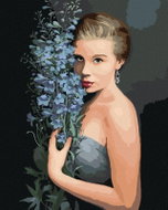 Zuty - Painting by Numbers - Blonde Woman and Blue Flowers (Pieter Wagemans), 40X50 Cm, Canvas+Frame - Painting by Numbers