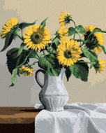 Zuty - Painting By Numbers - Still Life Sunflowers In White Vase (Pieter Wagemans), 80X100 Cm, Canva - Painting by Numbers